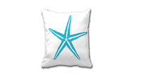 Sea Life Aqua Starfish Big Square Throw Pillow Case - sparklingselections