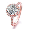 Women's Gold Color AAA Cubic Zircon White Halo Engagement Rings