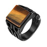 New Vintage Stainless Steel Tiger Eye Stone Punk Ring Jewelry For Man