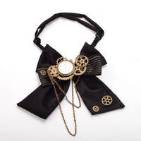 Unisex Industrial Victorian Black Steampunk Bow Tie Gear Bow-knot - sparklingselections