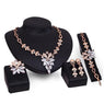 Wedding Clear Crystal Bracelet Necklace Ring Earrings Jewelry Set