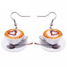 Women Fashion Acrylic Coffee Cup Dangle Drop Earrings Jewelry Gift