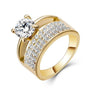 Double Rings AAA CZ Gold Filled Wedding Ring Sets For Women - Bridal Ring Hot Sale Gifts