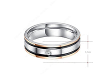 Elegant Double Black Border Titanium Rings For Women - sparklingselections