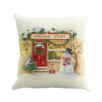 Home Decor Village Store Christmas Series Flax Decorative Pillowcase - sparklingselections