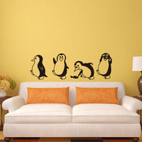 Home Decor Cute Black White Penguin Removable Wall Stickers - sparklingselections