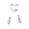 Kitchen Home Decor Cute Happy Delicious With Knife Face Wall Sticker