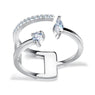 New Luxury Shining Queen Irregular Design Female Finger Ring Jewelry
