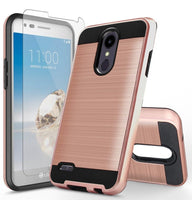 Hybrid Shockproof Rose Gold Combo Phone Case Cover For LG Aristo 2 - sparklingselections