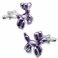 Men's Balloon Dog Style Metal Purple Cufflinks Jewelry Gift - sparklingselections