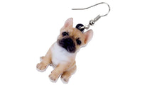 New Acrylic Sweet Sitting French Bulldog Dog Earrings - sparklingselections