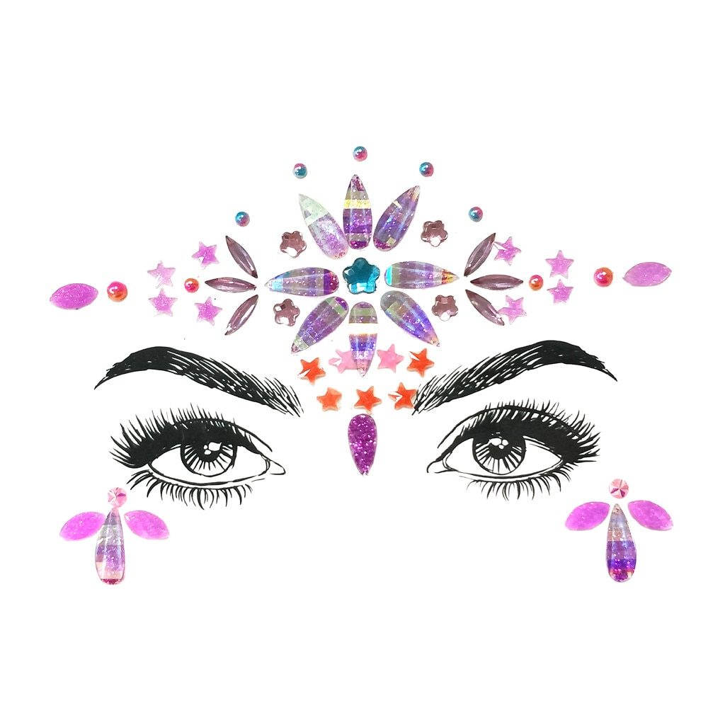 New Wedding Party Face Makeup Indian Wind Studded Forehead Sticker ...