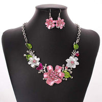 Fashion Women's Wild Flower Necklace Earrings Set - sparklingselections