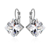 Women Korean Style Rhombus Silver Color Earrings Wedding Jewelry - sparklingselections