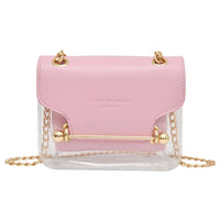 New Luxury Female Transparent Square PVC Bag Shoulder Bag Wallet Handbag Lady Slot Pocket Short Messenger Bags - sparklingselections