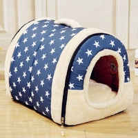 New Foldable Pets House Nest With Mat Cat Dog Bed House - sparklingselections