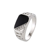 Fashion Gold Plated Black Enamel Men Finger Ring(7,8,9)