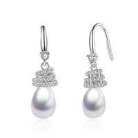 Women Long Statement 925 Sterling Silver Pearl Drop Dangle Earrings - sparklingselections