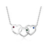 New Fashion Intertwined Hearts Silver Necklace  With Name Engraved Pendants