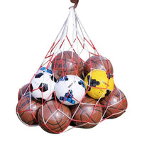 Sports Soccer Portable 10 Balls Footballs Carry Net Bag With Patchwork - sparklingselections