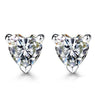 Trendy White Sterling Silver Sapphire Heart Stud Earrings Jewelry Gift