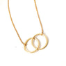 New Stylish Double Circles Interlocking Circles Pendant Necklace