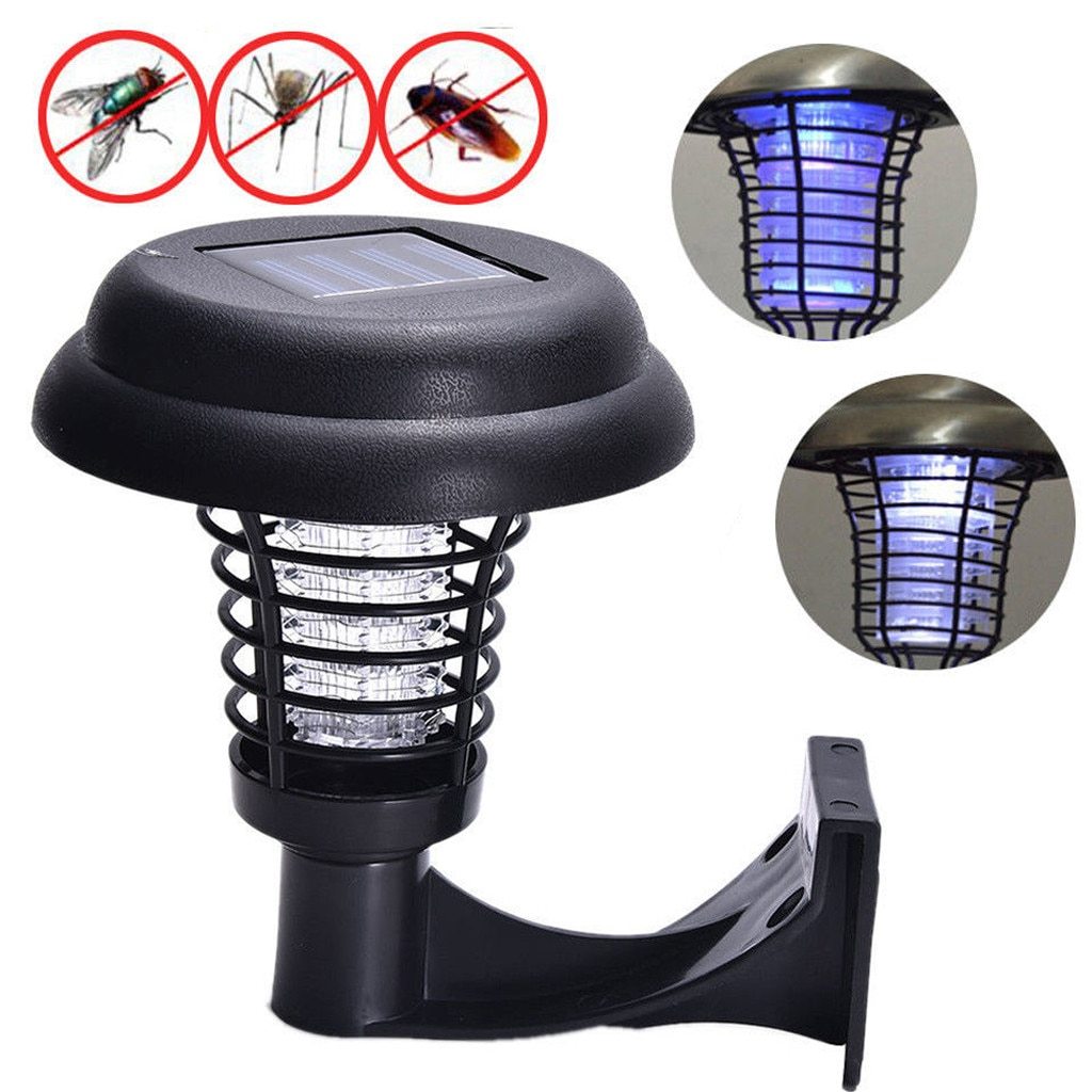Electric Anti Fly Zapper Insect Solar Powered LED Mosquito Killer Ligh ...