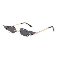 New Women Fire Flame Luxury Rimless Wave Sunglasses - sparklingselections