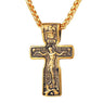 Stainless Steel Vintage Cross Jesus Pendants & Necklaces Men Jewelry