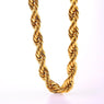 Stainless Steel Gold Color Rock Men's Hip Hop Rope Long Chain Necklace