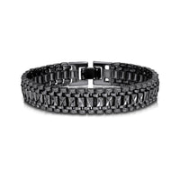 Fashion New Rock Gold Plated Chunky Chain Black Bracelets For Men - sparklingselections