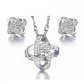 New Bridal Silver Color Necklace and Earrings Jewelry Set