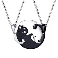 Halloween Matching Cat Couple Necklaces Pendants For Men and Women - sparklingselections