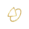 Women Open Triangle Gold Geometric Skeleton Midi Ring Jewelry
