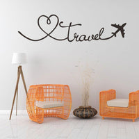 Home Travel Themed Quote Wall Decal Removable PVC Stickers - sparklingselections