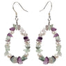 Handmade Mom Fluorite Pearl Drop Dangle 925 Sterling Silver Earrings