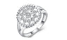 Trendy Silver Plated Inlaid Crystal Round Shape Zirconia Ring (7,8)