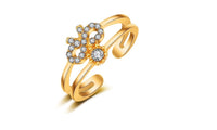 Gold Color Flower Ring (Adjustable)