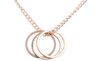 Gold Color Three Circle Pendant Necklace