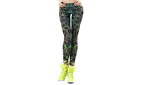 Beautiful 3D Printed Ray fluorescence Leggings for Woman - sparklingselections