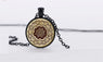 Vintage Glass Flower Mandala Pendant Necklace