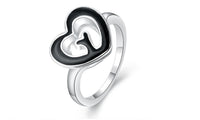 Trendy Heart Shape Silver Plated Ring (7,8)