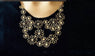 Rhinestone Gold Color Hollow Flower Multi Layer Pendant Necklace
