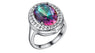 Fashion Silver Plated Multi Color CZ Stone Ring 