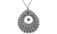 Trendy Silver Plated Classical Snap Button Pendant Necklace