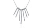 Silver Plated Vertical Pattern Pendant Necklace