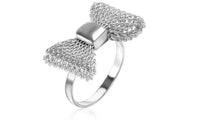 Silver Plated Exquisite Noble Cute Bowknot Ring (Adjustable)
