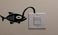 Angler Fish Connected to Light Vinyl Switch Sticker
