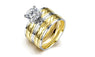 Cubic Zirconia God Color Finger Ring Set (6,7)