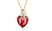 Austrian Crystal Gold Plated Heart Love Pendant Necklace